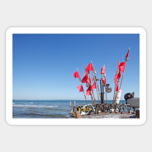 Fishing boat, beach, Binz, Ruegen, Mecklenburg-Western Pomerania, Germany Sticker